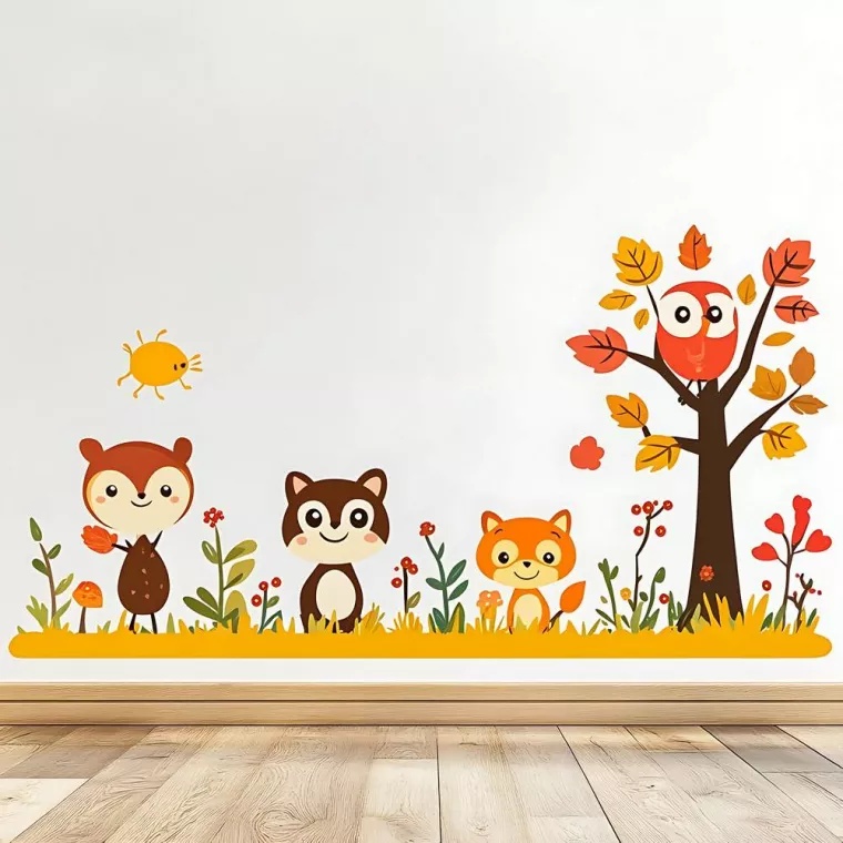 Pose de revêtement mural à motif animal dans une chambre de petit garçon de 5 ans, Fargues-Saint-Hilaire, MD RENOVATION