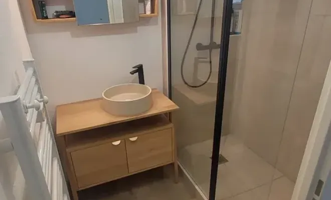 Rénovation de salle de bain à St Caprais avec remplacement de baignoire par douche à l'italienne carrelée, Fargues-Saint-Hilaire, MD RENOVATION